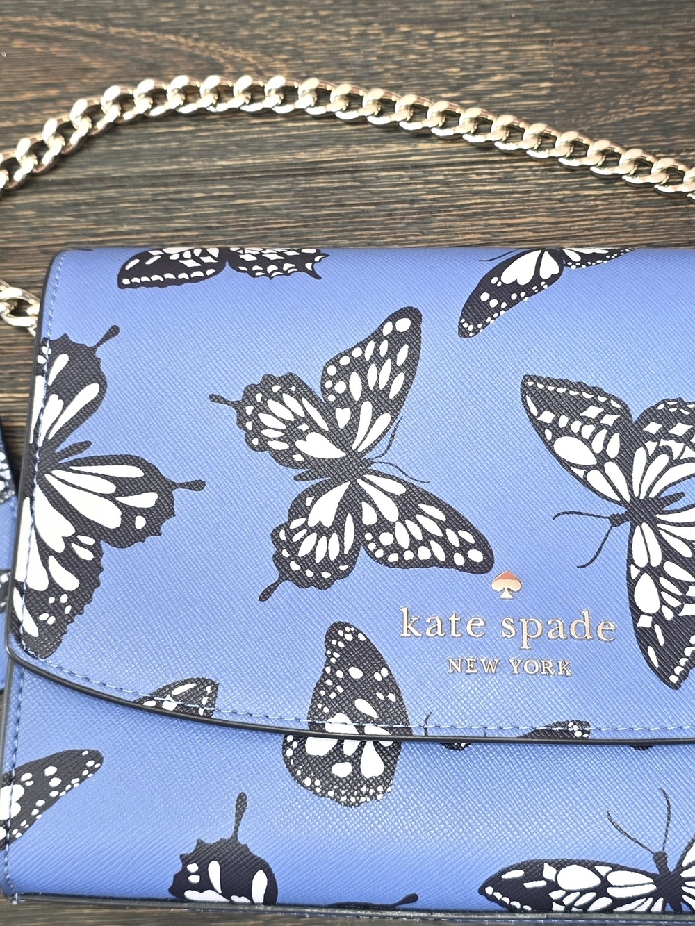 Kate Spade Carson Convertible Crossbody W/ Staci Slim Butterfly Sky Card Holder